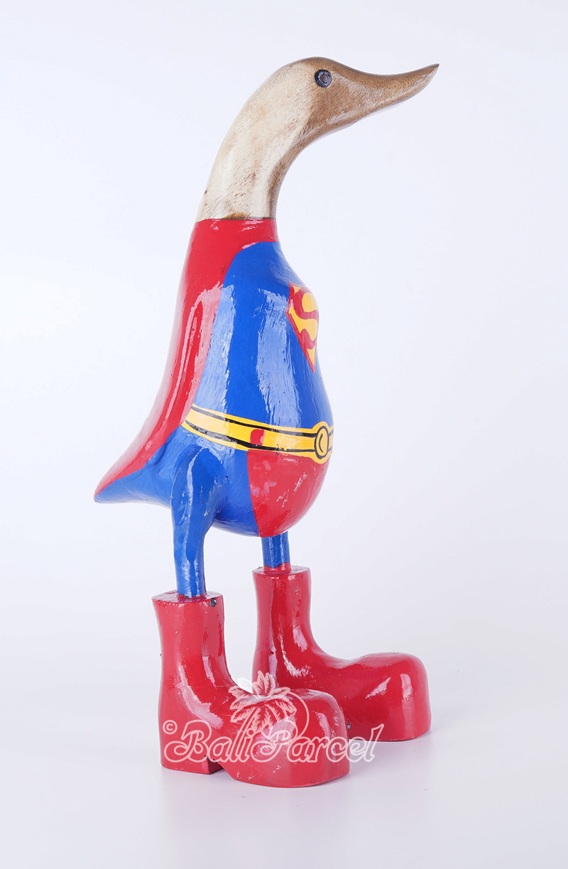 Wooden Duck With Painted, Handmade From Albesia Wood