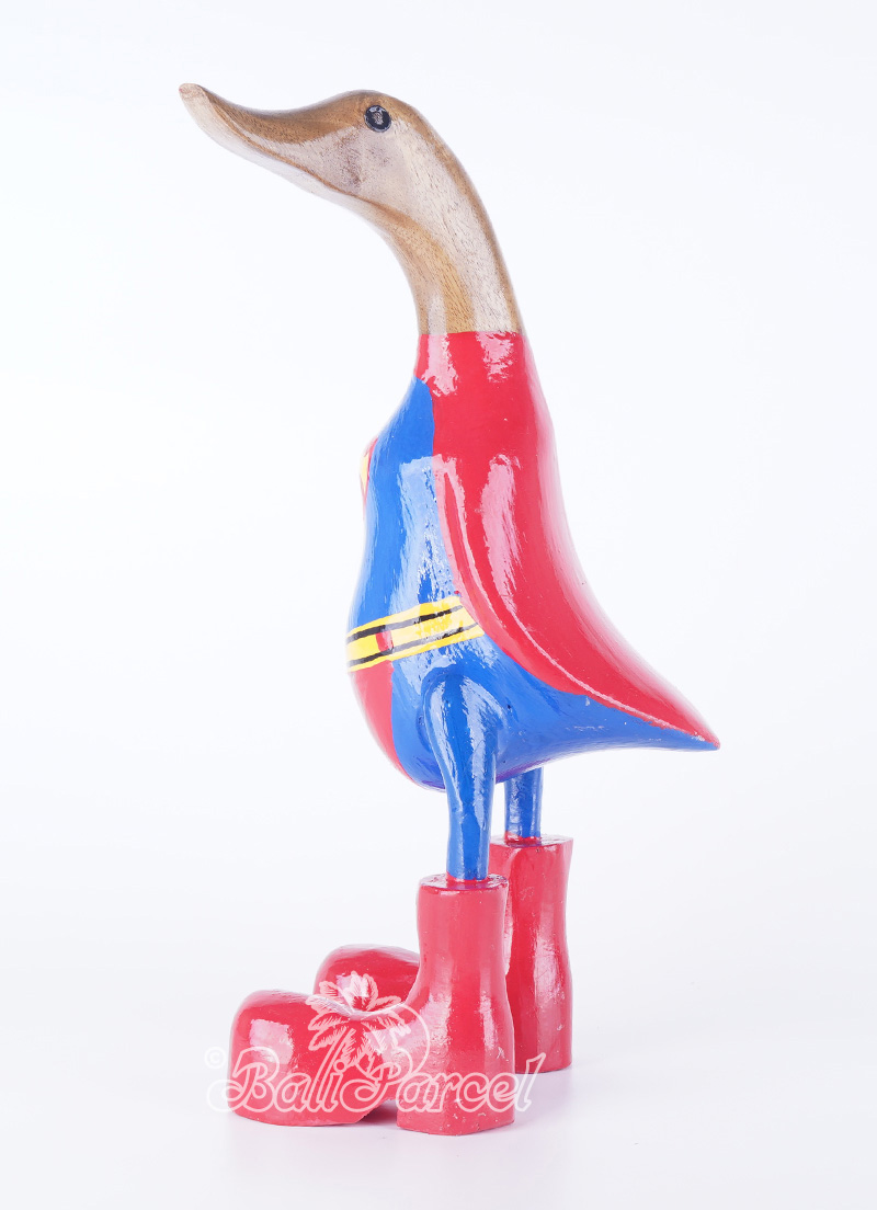 Wooden Duck With Painted, Handmade From Albesia Wood