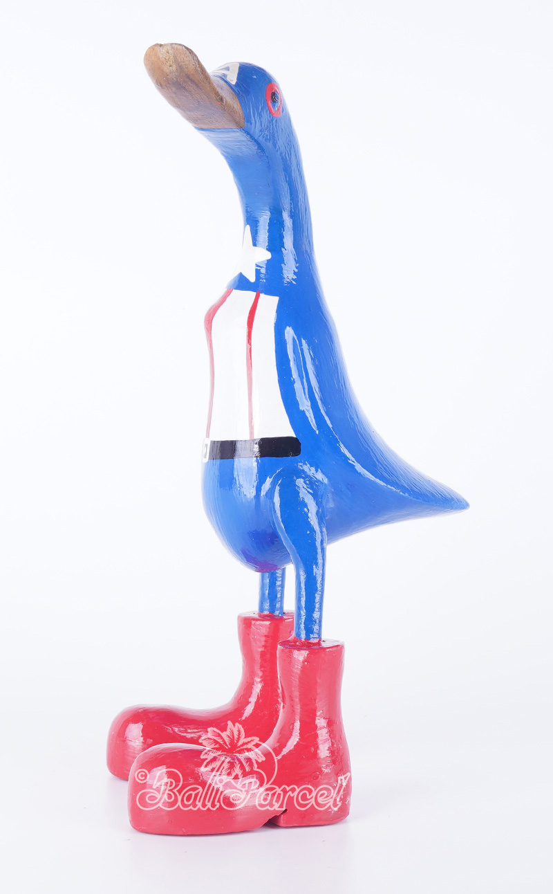 Wooden Duck With Painted, Handmade From Albesia Wood