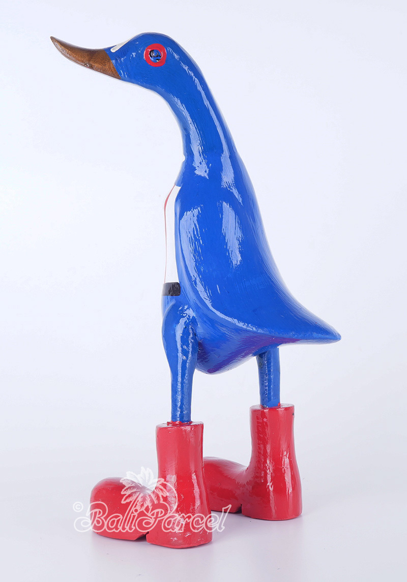 Wooden Duck With Painted, Handmade From Albesia Wood