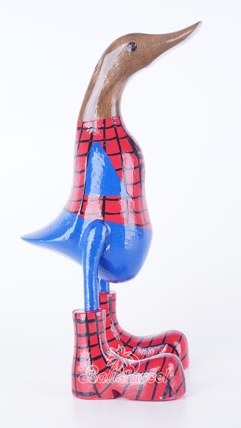 Wooden Duck With Painted, Handmade From Albesia Wood