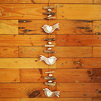 Wooden Wallhanging Bird, Handmade From Albesia Wood