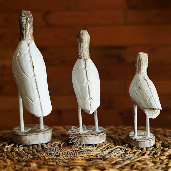 Wooden Bird Set Of 3, Handmade From Albesia Wood