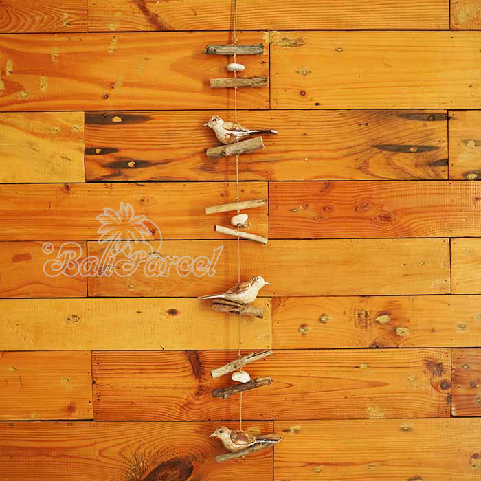 Wooden Wallhanging Bird, Handmade From Albesia Wood