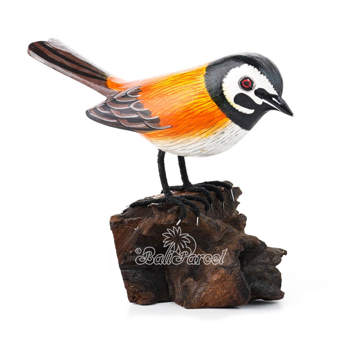 Wooden Bird With Painted, Handmade From Albesia Wood