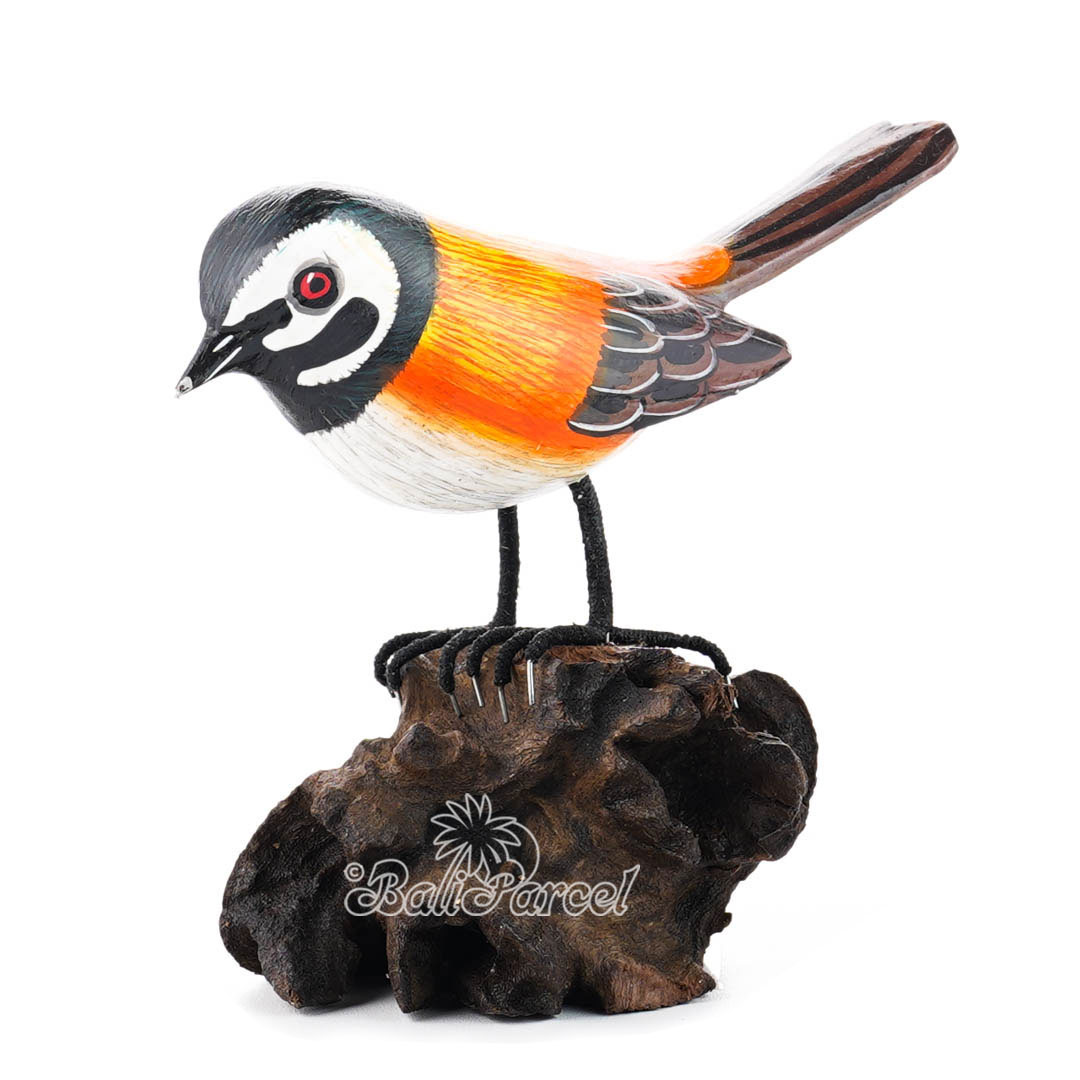 Wooden Bird With Painted, Handmade From Albesia Wood