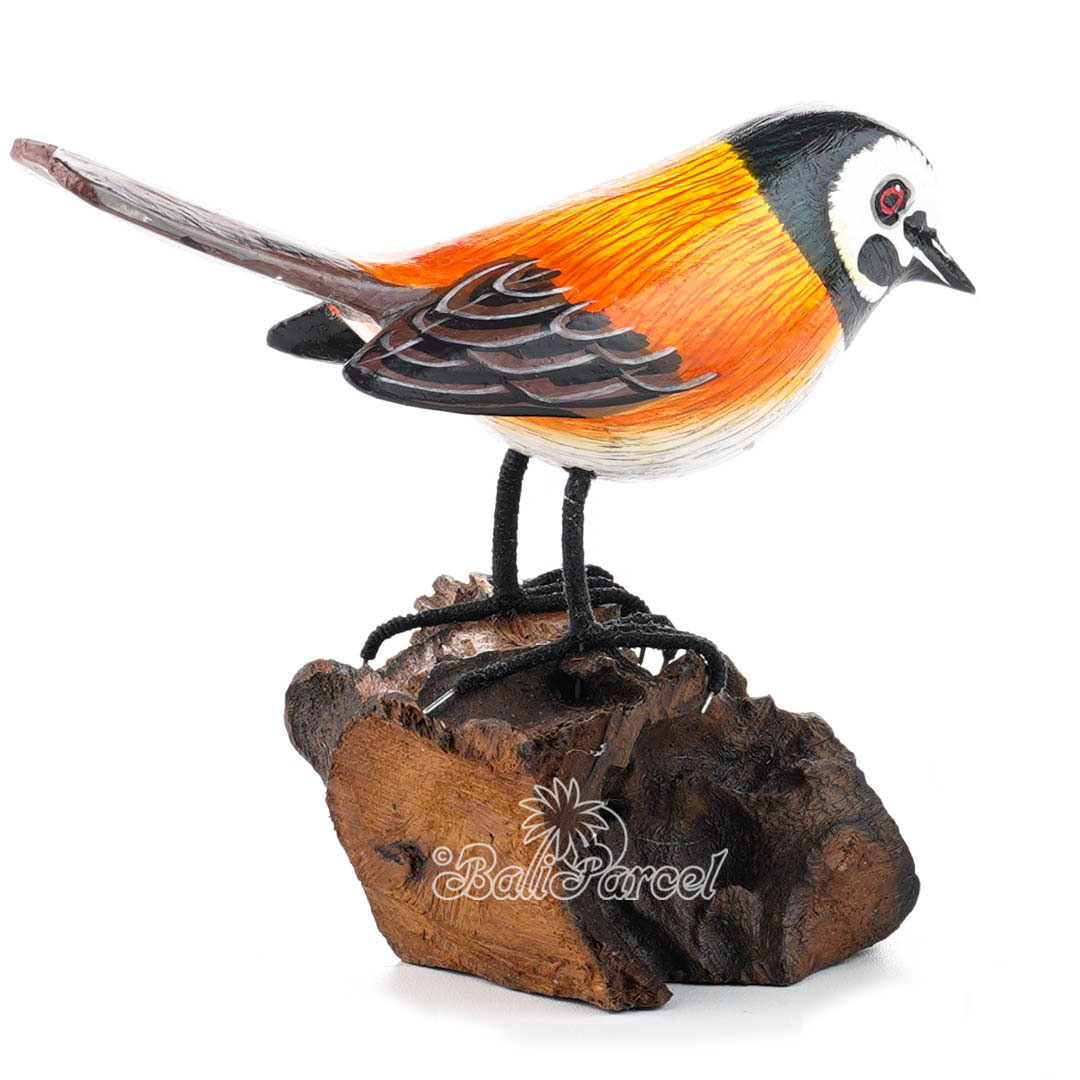 Wooden Bird With Painted, Handmade From Albesia Wood