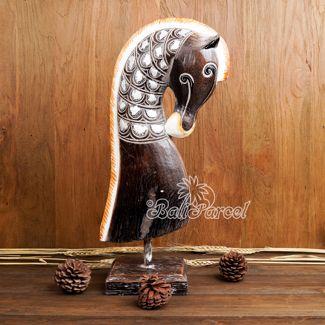 Wooden Horse With Painted Handmade From Albesia Wood