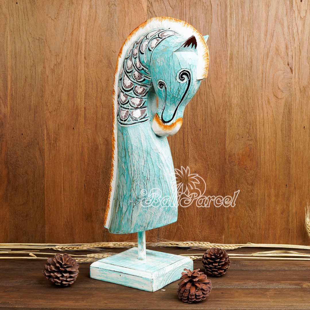 Wooden Horse With Painted Handmade From Albesia Wood
