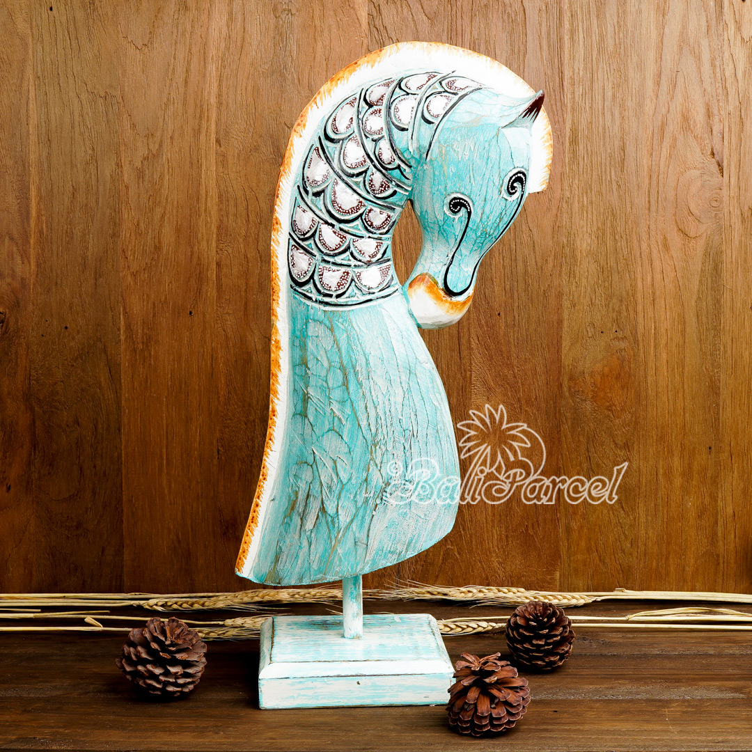 Wooden Horse With Painted Handmade From Albesia Wood