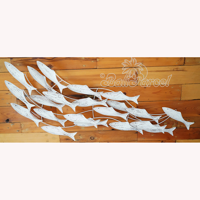 Wooden Fishs On Wire With Painted, Handmade From Albesia Wood