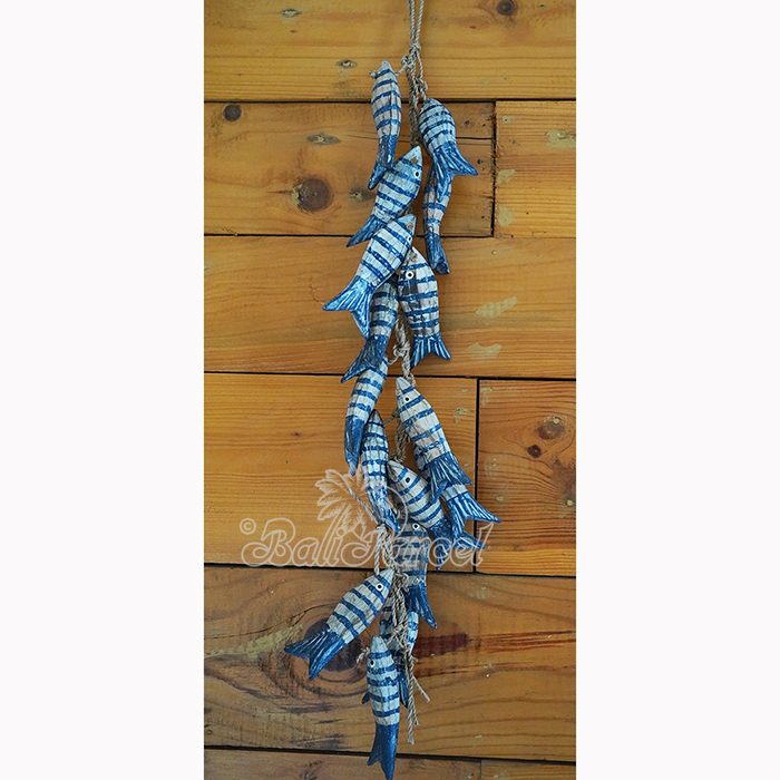 Wooden Fish Hanging, Handmade From Albesia Wood