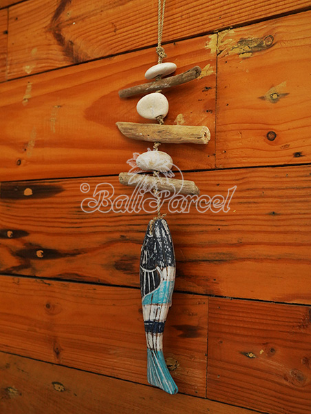 Wooden Wall Hanging Fish, Handmade From Albesia Wood
