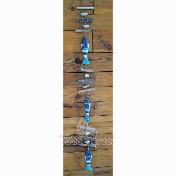Wooden Wall Hanging Fish, Handmade From Albesia Wood