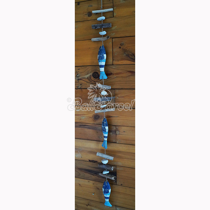 Wooden Wall Hanging Fish, Handmade From Albesia Wood
