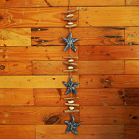Wooden Wall Hanging Starfish, Handmade From Albesia Wood