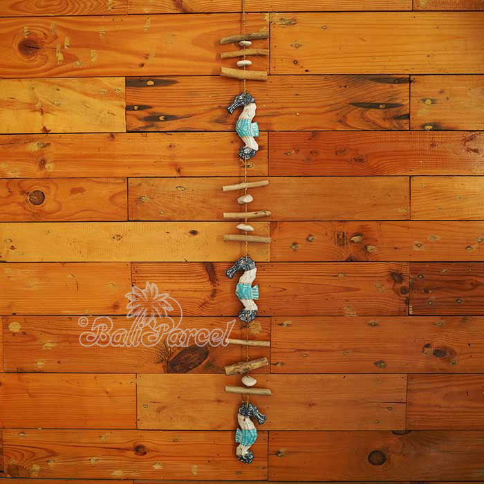 Wooden Wall Hanging Sea Horse, Handmade From Albesia Wood