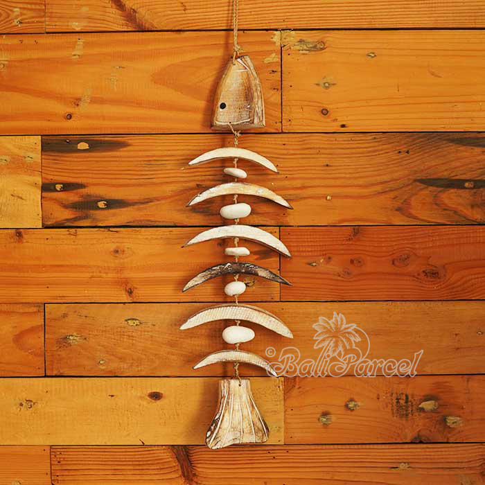 Wooden Wall Hanging Fish, Handmade From Albesia Wood