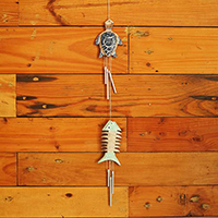 Wooden Wall Hanging Turtle / Fish, Handmade From Albesia Wood