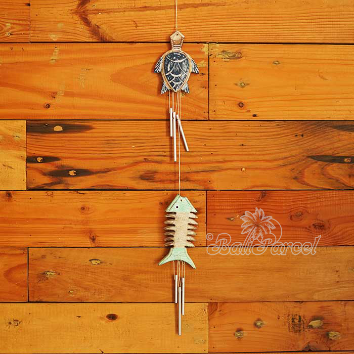Wooden Wall Hanging Turtle / Fish, Handmade From Albesia Wood