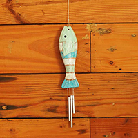 Wooden Wall Hanging Fish, Handmade From Albesia Wood