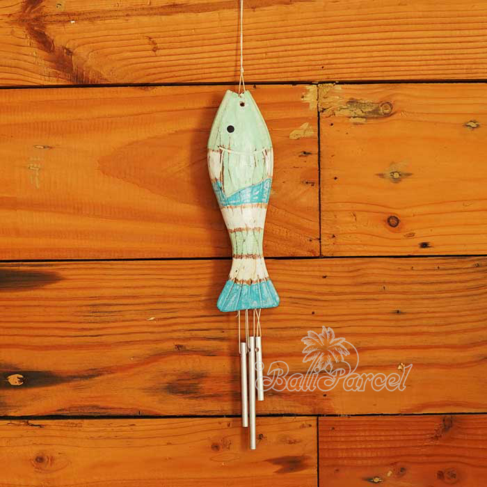 Wooden Wall Hanging Fish, Handmade From Albesia Wood