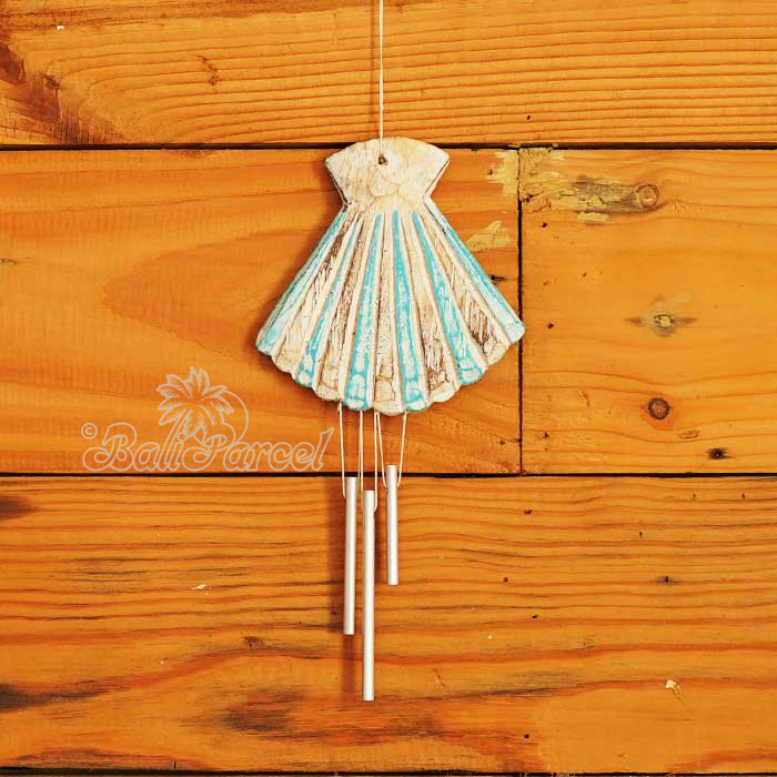 Wooden Wall Hanging Shell, Handmade From Albesia Wood