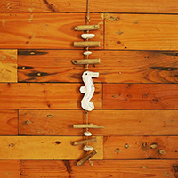 Wooden Wall Hanging Sea Horse, Handmade From Albesia Wood