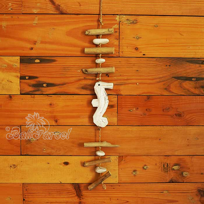 Wooden Wall Hanging Sea Horse, Handmade From Albesia Wood