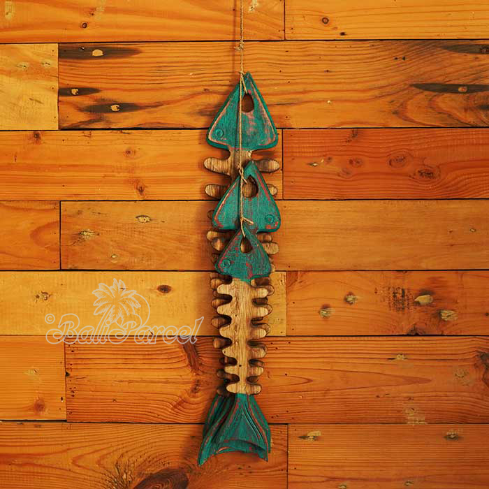 Wooden Wall Hanging Fish, Handmade From Albesia Wood