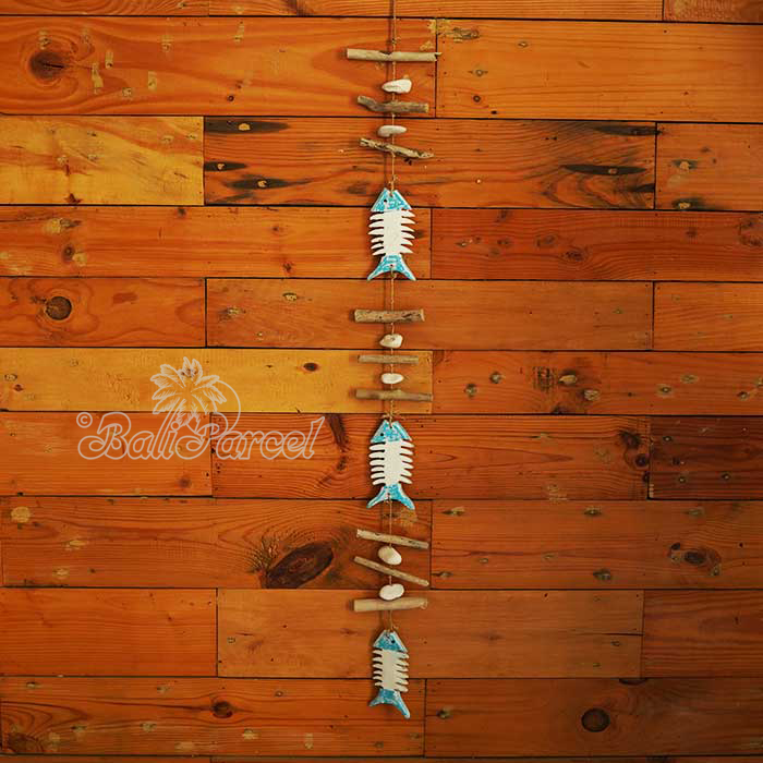 Wooden Wall Hanging Fish, Handmade From Albesia Wood
