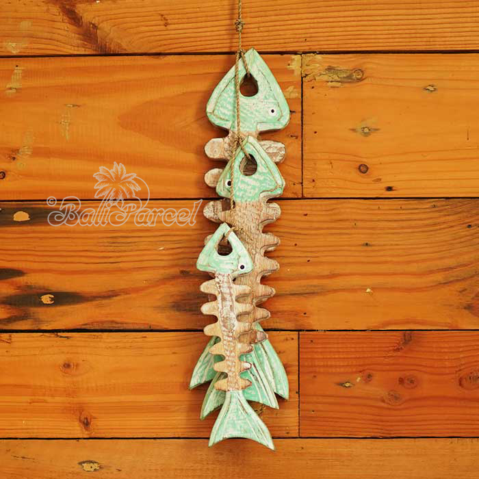 Wooden Wall Hanging Fish, Handmade From Albesia Wood