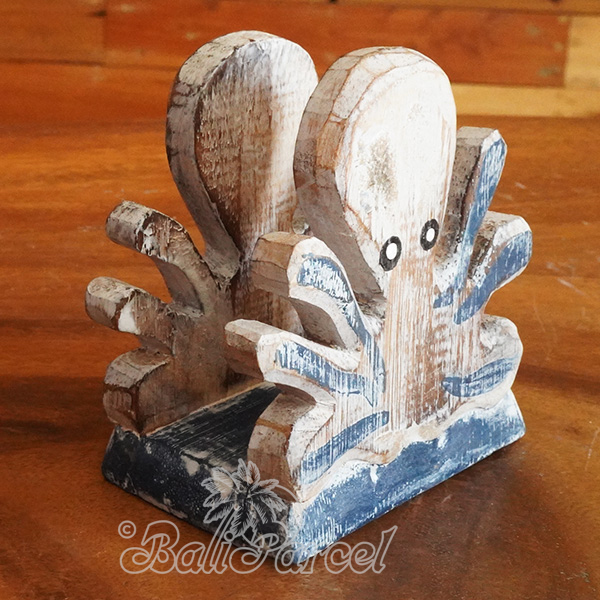Wooden Serviette Holder, Handmade From Albesia Wood