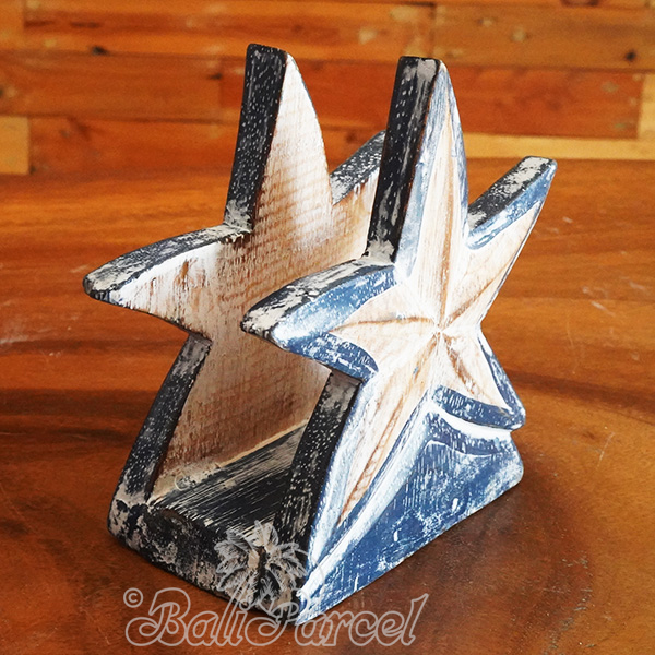 Wooden Serviette Holder, Handmade From Albesia Wood