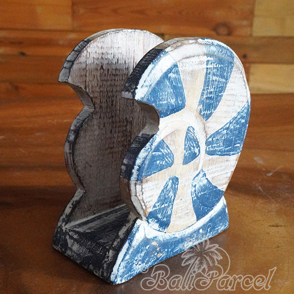 Wooden Serviette Holder, Handmade From Albesia Wood