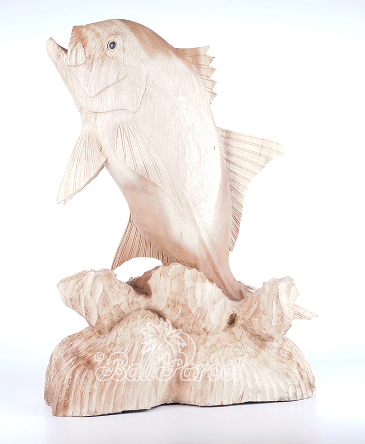 Wooden Fish, Hand Carved From Suar Wood