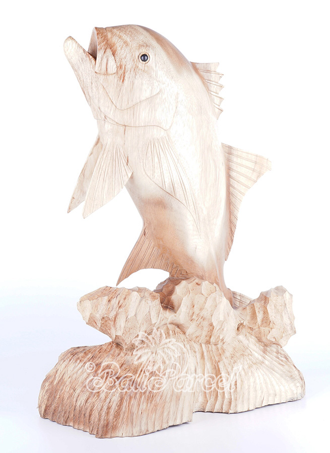 Wooden Fish, Hand Carved From Suar Wood