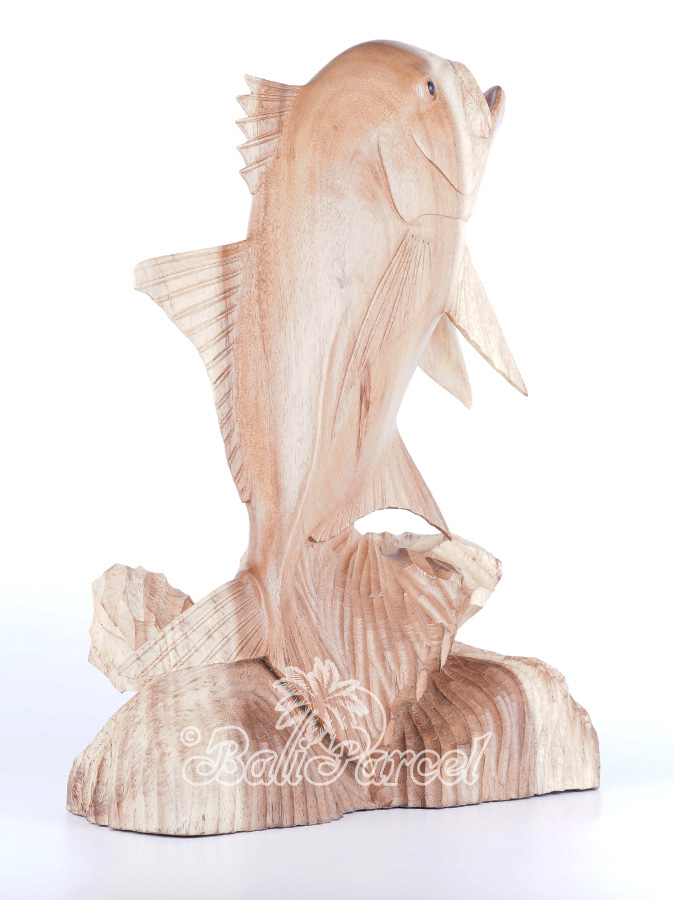 Wooden Fish, Hand Carved From Suar Wood