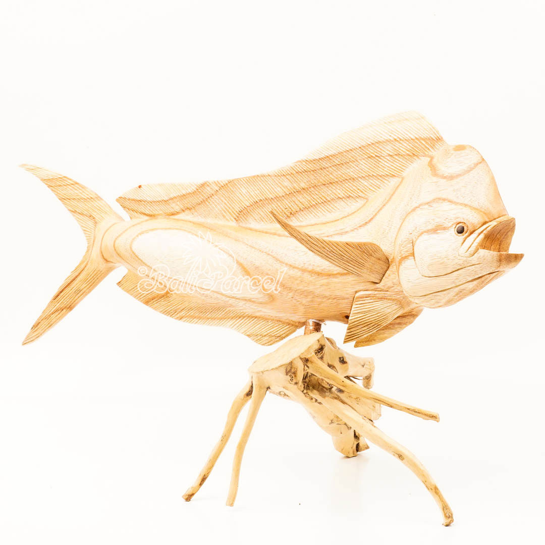 Wooden Mahi - Mahi Fish With Stand, Handmade From Jempinis Wood