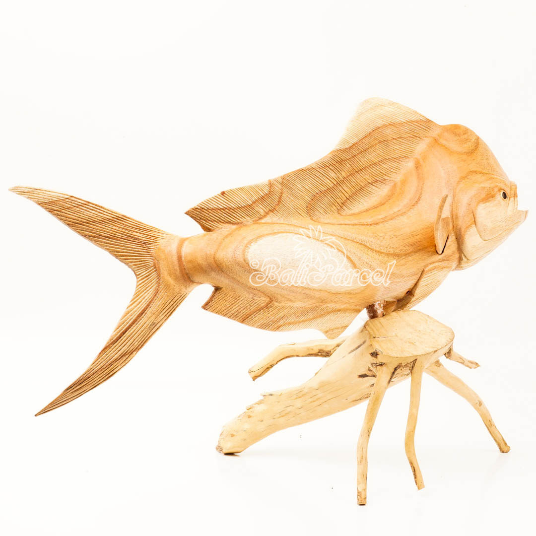 Wooden Mahi - Mahi Fish With Stand, Handmade From Jempinis Wood