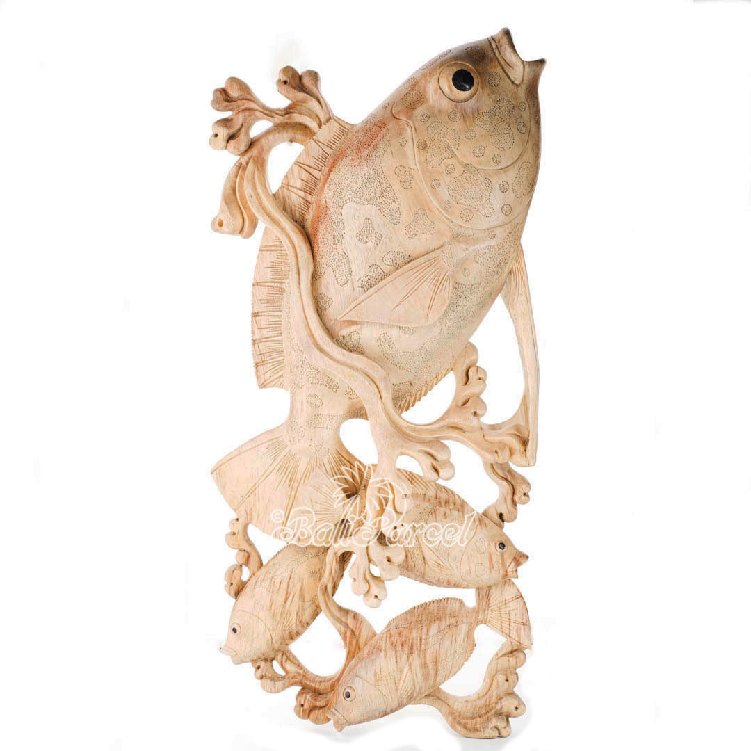 Wooden Wallhanging Fish, Handmade From Crocodile Wood