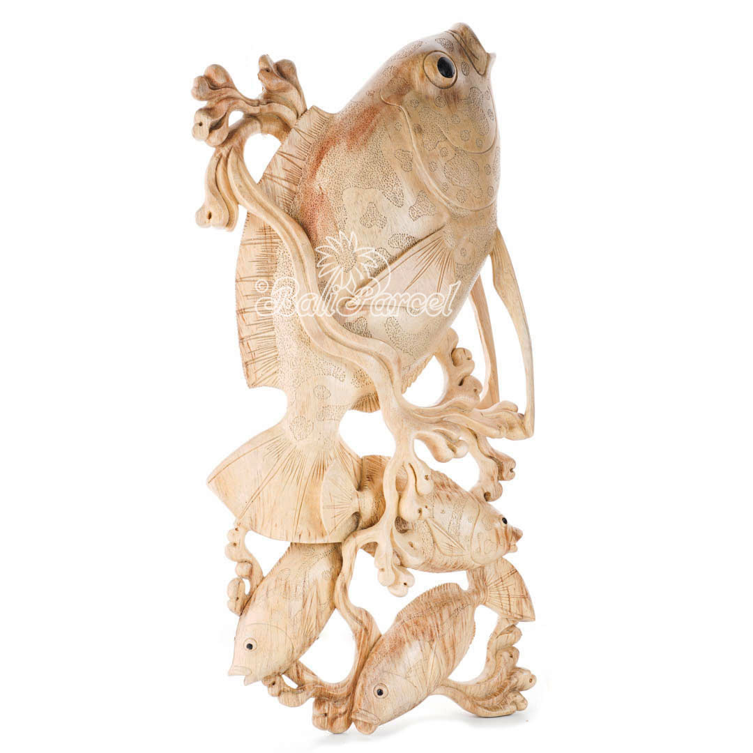 Wooden Wallhanging Fish, Handmade From Crocodile Wood