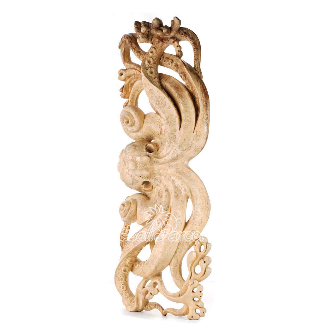 Wooden Wallhanging Octopus, Handmade From Crocodile Wood