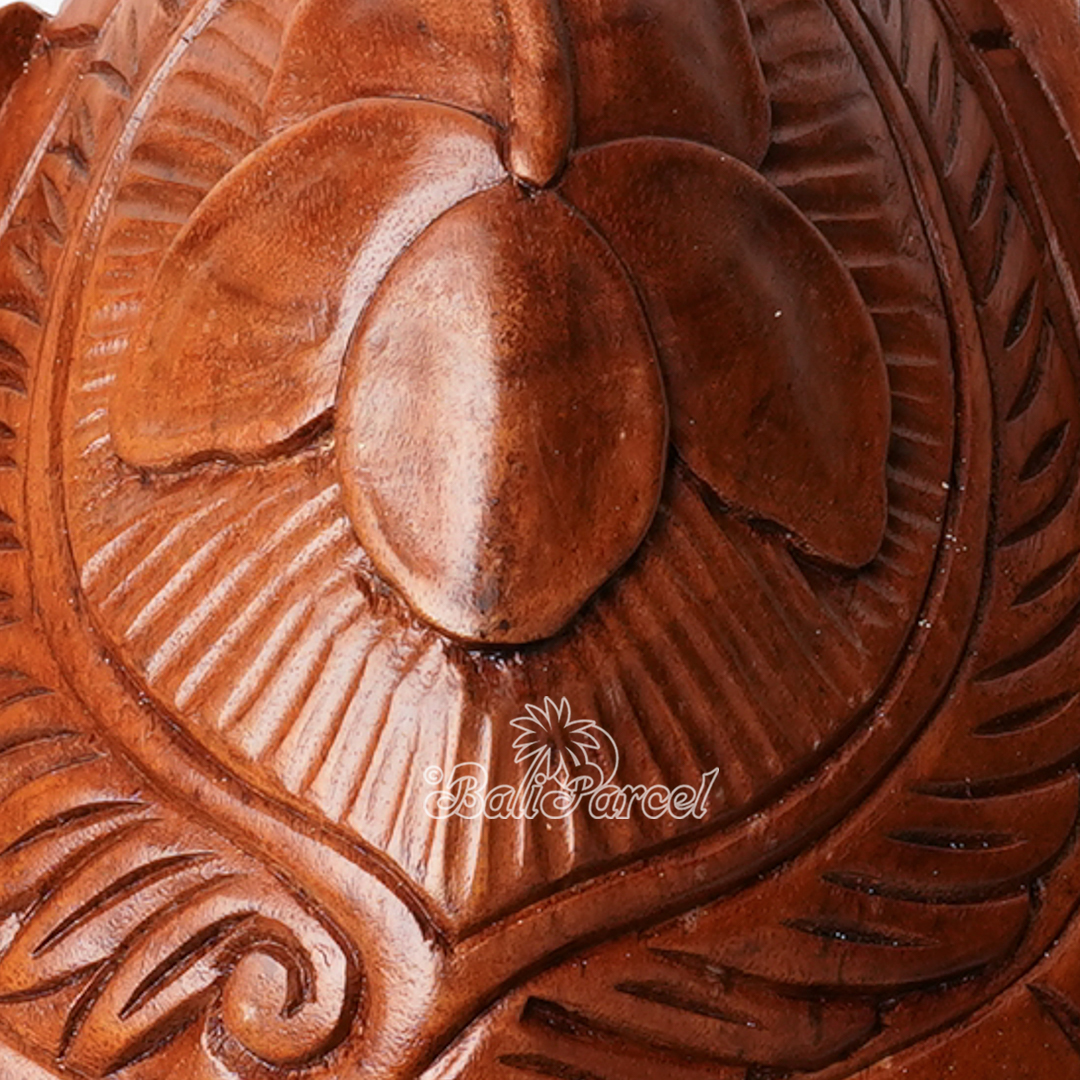 Wooden Turtle, Handcarved From Suar Wood