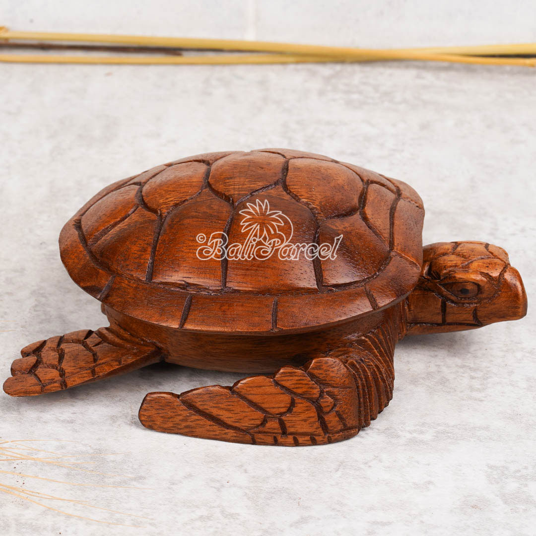 Wooden Turtle Bowl Cover, Handmade From Suar Wood