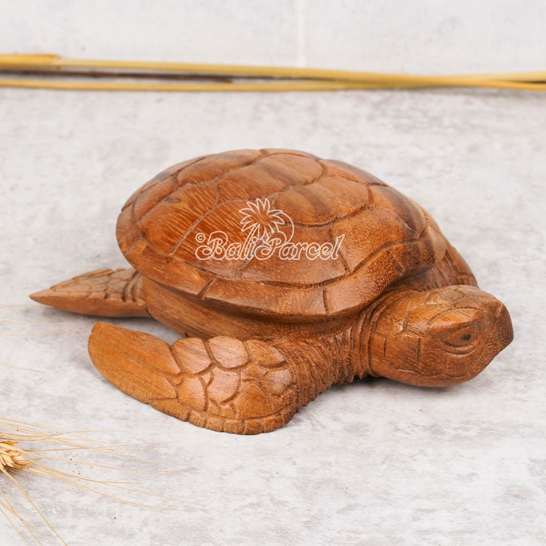 Wooden Turtle Bowl Cover, Handmade From Suar Wood