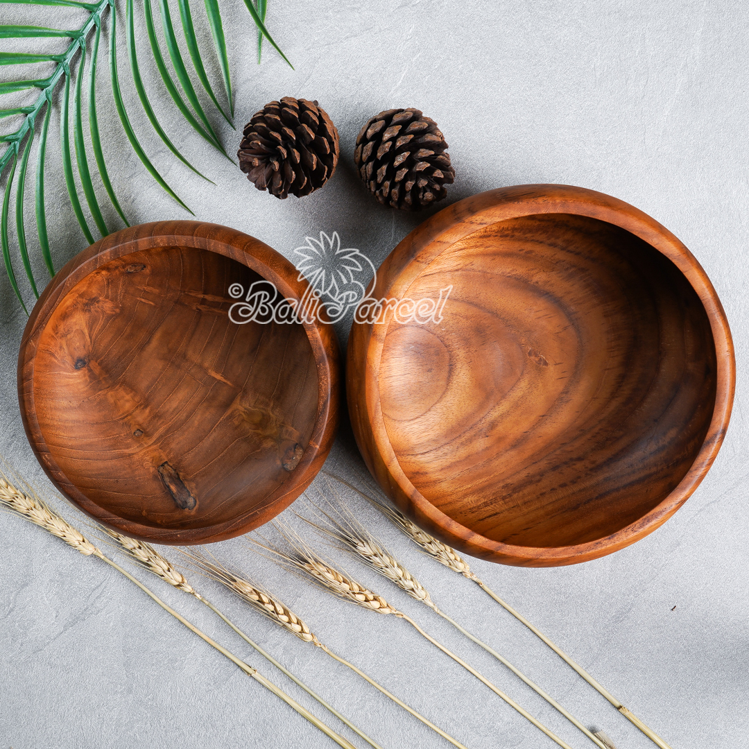 Wooden Bowl, Hand Made From Teak Wood, Finishing With Olive Oil.