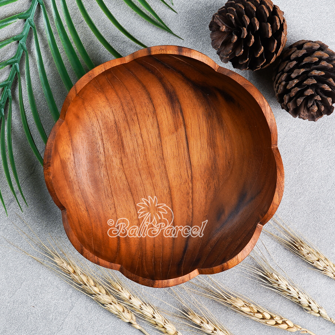 Wooden Bowl, Hand Made From Teak Wood, Finishing With Olive Oil.
