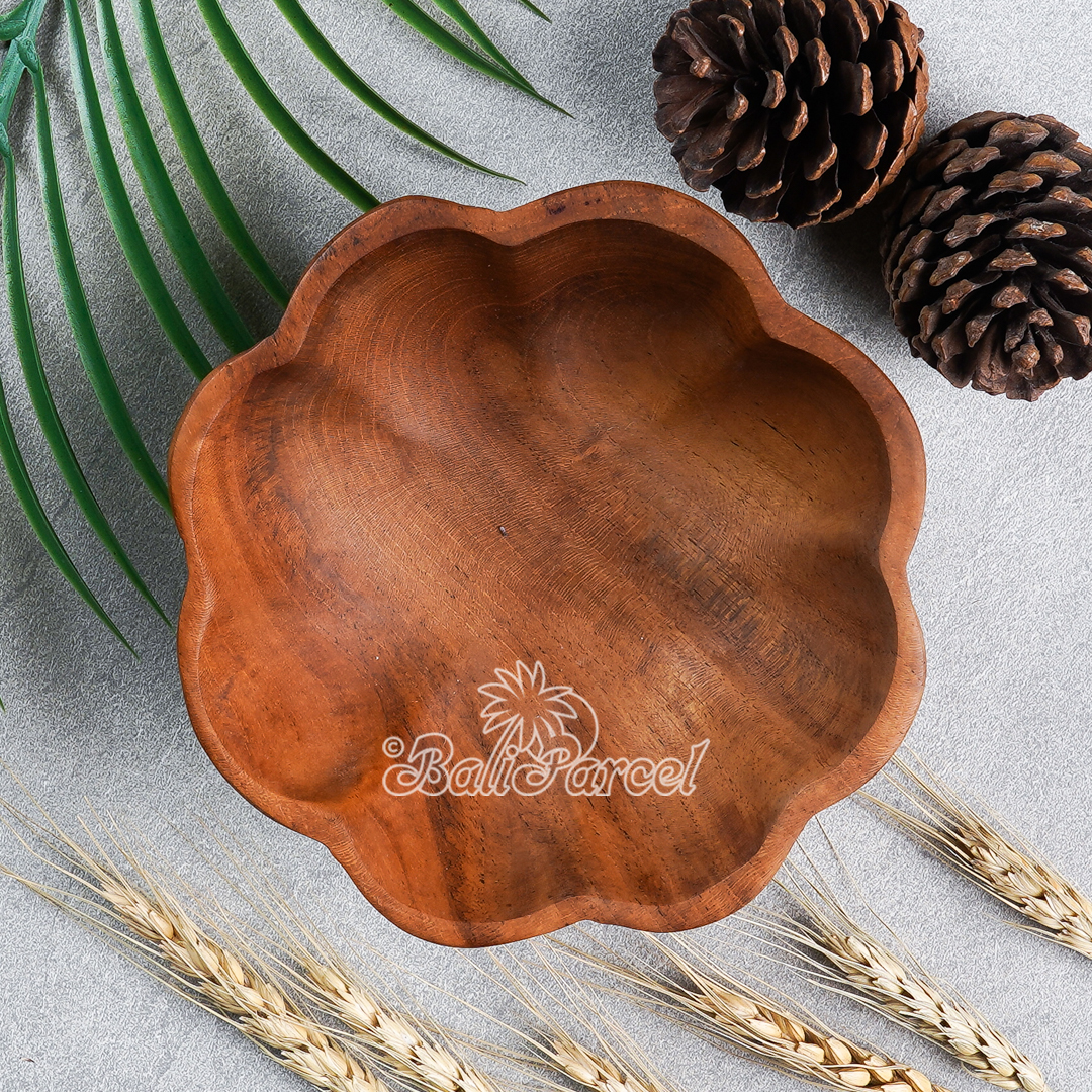 Wooden Bowl, Hand Made From Teak Wood, Finishing With Olive Oil.