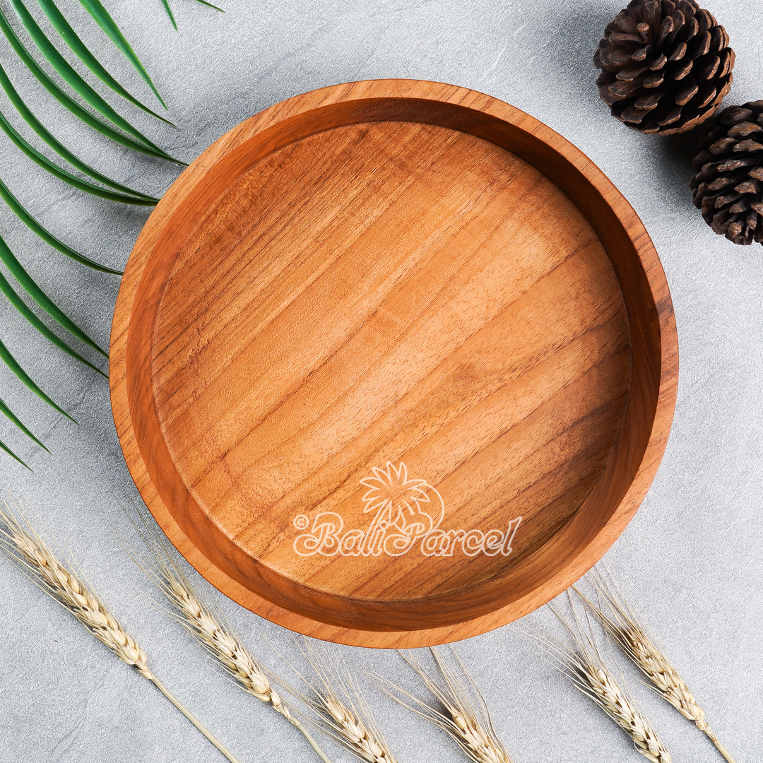 Wooden Bowl, Hand Made From Teak Wood, Finishing With Olive Oil.